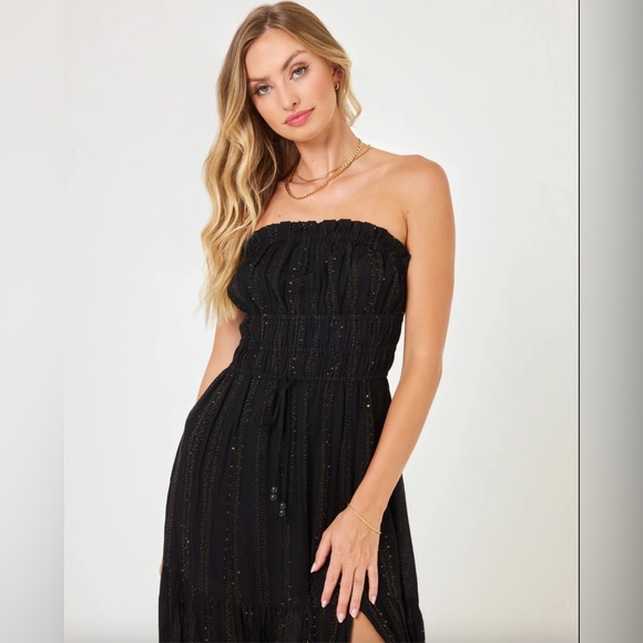 L*Space Nannai Shimmer Magic Hour Dress, black - Picture 8 of 9